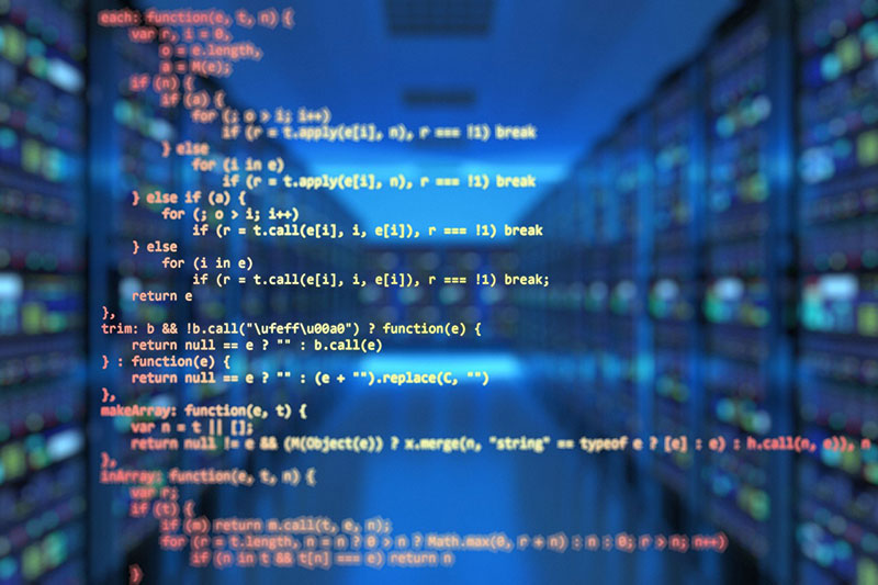 Code snippet transposed on a sleek room.
